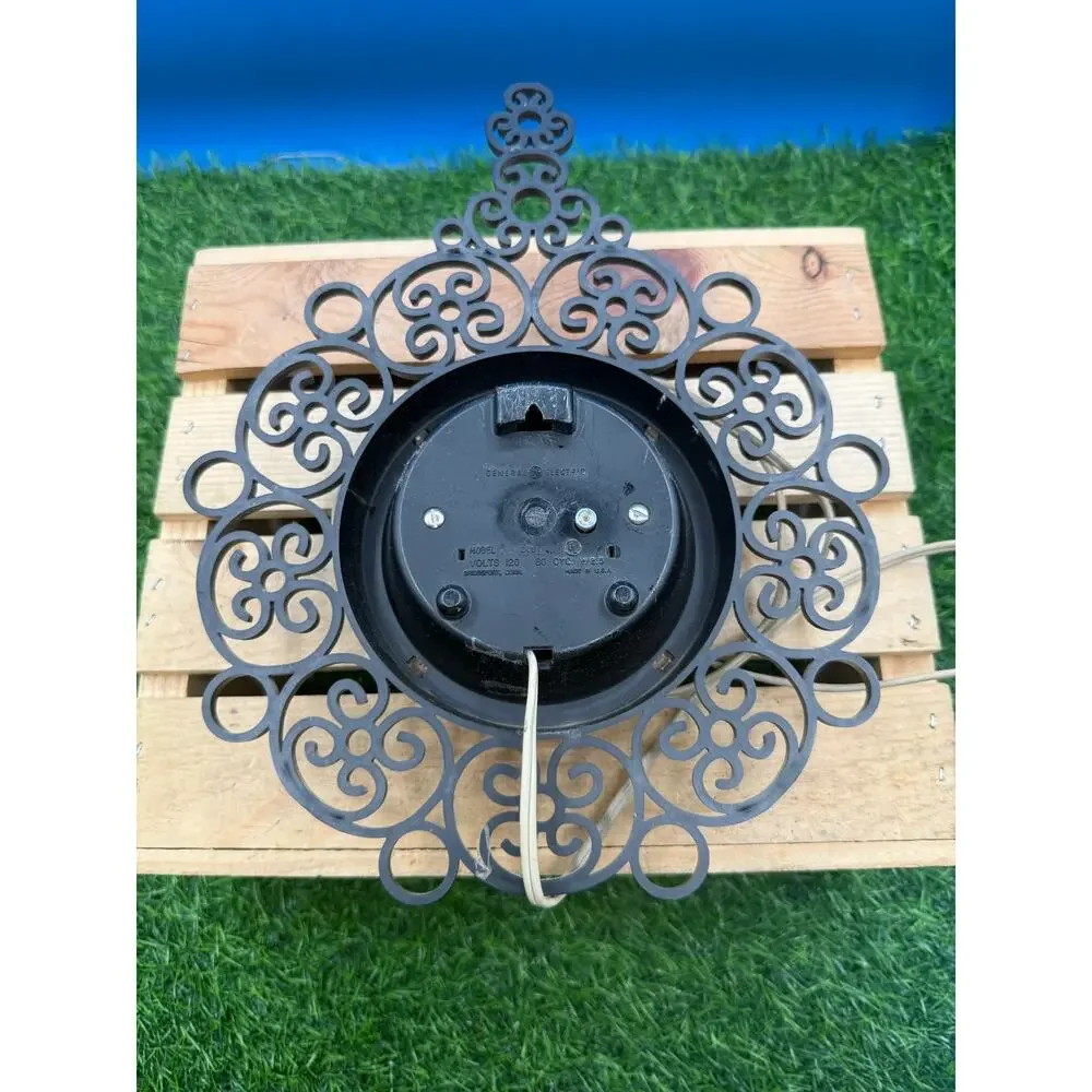 Vintage General Electric Faux Wrought Iron Electric Wall Clock - Model 2131A